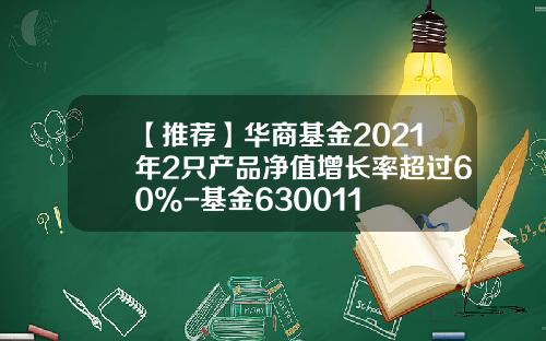 【推荐】华商基金2021年2只产品净值增长率超过60%-基金630011