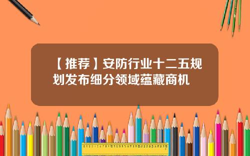 【推荐】安防行业十二五规划发布细分领域蕴藏商机