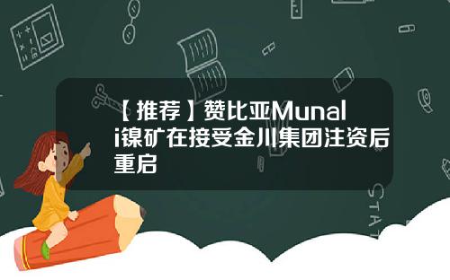 【推荐】赞比亚Munali镍矿在接受金川集团注资后重启