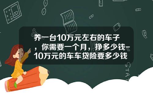 养一台10万元左右的车子，你需要一个月，挣多少钱-10万元的车车贷险要多少钱【新闻】.