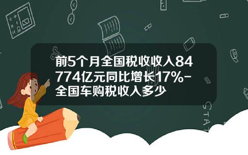 前5个月全国税收收入84774亿元同比增长17%-全国车购税收入多少