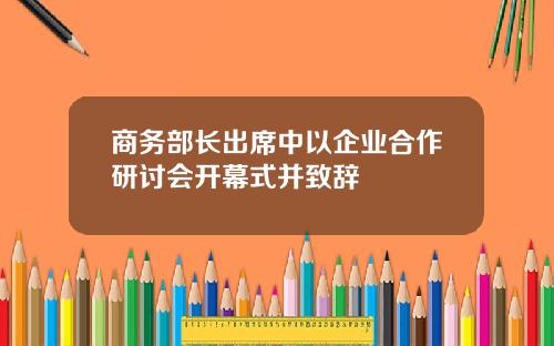 商务部长出席中以企业合作研讨会开幕式并致辞