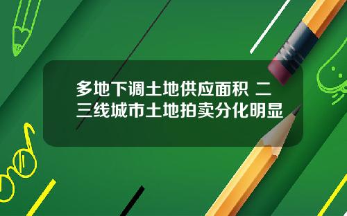 多地下调土地供应面积 二三线城市土地拍卖分化明显
