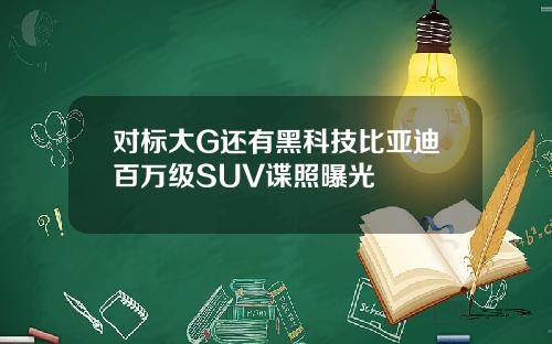 对标大G还有黑科技比亚迪百万级SUV谍照曝光