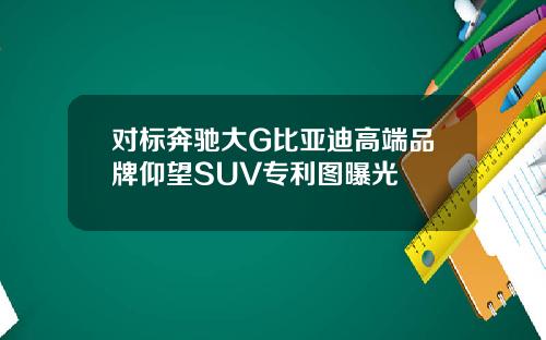 对标奔驰大G比亚迪高端品牌仰望SUV专利图曝光