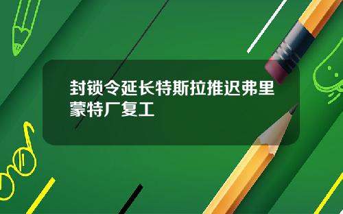 封锁令延长特斯拉推迟弗里蒙特厂复工