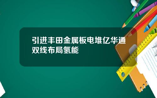 引进丰田金属板电堆亿华通双线布局氢能