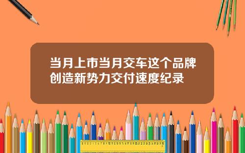 当月上市当月交车这个品牌创造新势力交付速度纪录