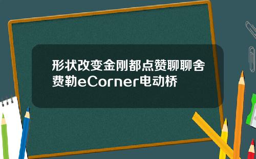 形状改变金刚都点赞聊聊舍费勒eCorner电动桥