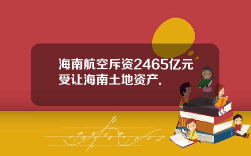 海南航空斥资2465亿元受让海南土地资产.