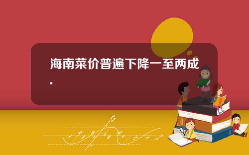 海南菜价普遍下降一至两成.