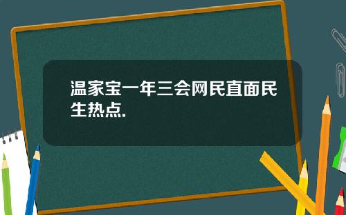 温家宝一年三会网民直面民生热点.