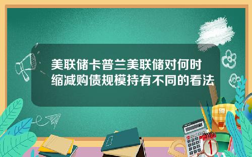 美联储卡普兰美联储对何时缩减购债规模持有不同的看法