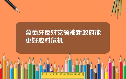 葡萄牙反对党领袖新政府能更好应对危机