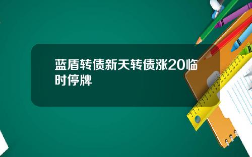 蓝盾转债新天转债涨20临时停牌