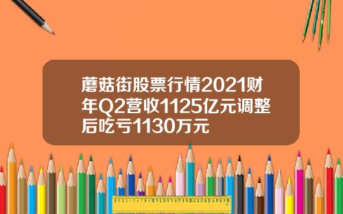 蘑菇街股票行情2021财年Q2营收1125亿元调整后吃亏1130万元