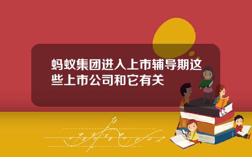 蚂蚁集团进入上市辅导期这些上市公司和它有关
