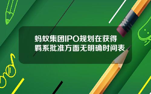 蚂蚁集团IPO规划在获得羁系批准方面无明确时间表