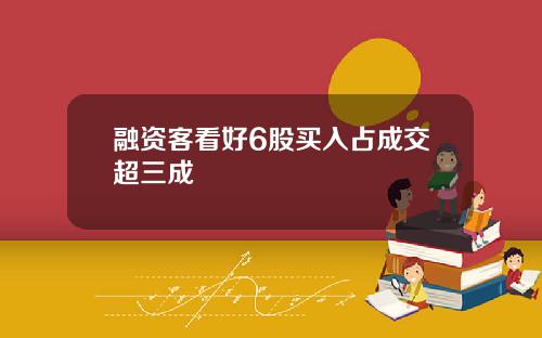 融资客看好6股买入占成交超三成