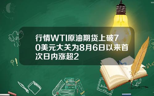 行情WTI原油期货上破70美元大关为8月6日以来首次日内涨超2
