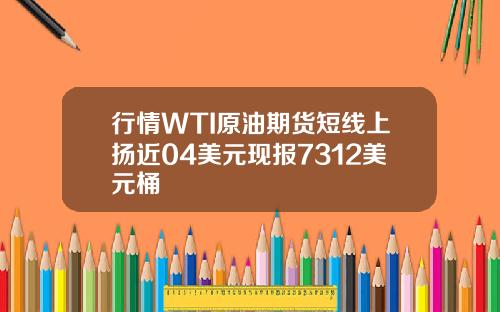 行情WTI原油期货短线上扬近04美元现报7312美元桶
