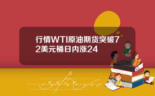 行情WTI原油期货突破72美元桶日内涨24