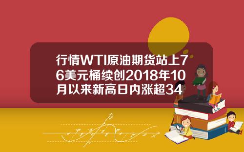 行情WTI原油期货站上76美元桶续创2018年10月以来新高日内涨超34