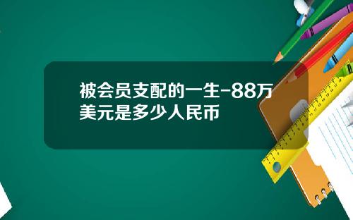 被会员支配的一生-88万美元是多少人民币