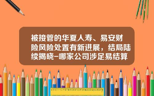 被接管的华夏人寿、易安财险风险处置有新进展，结局陆续揭晓-哪家公司涉足易结算系统天下