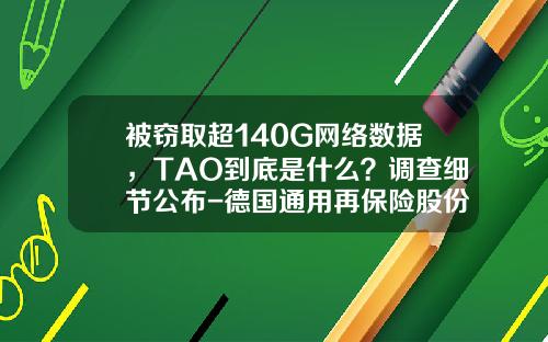 被窃取超140G网络数据，TAO到底是什么？调查细节公布-德国通用再保险股份公司