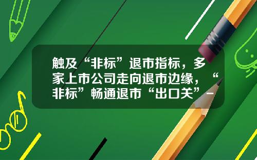 触及“非标”退市指标，多家上市公司走向退市边缘，“非标”畅通退市“出口关”-中国上市公司退市