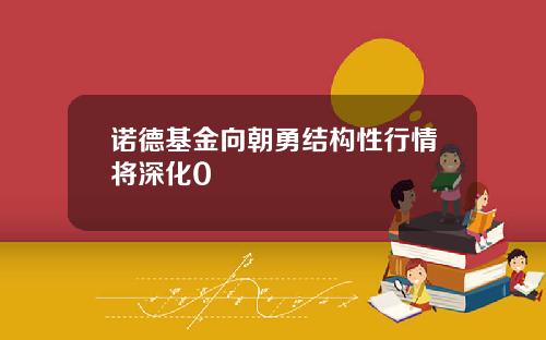 诺德基金向朝勇结构性行情将深化0