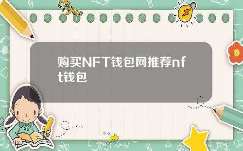 购买NFT钱包网推荐nft钱包