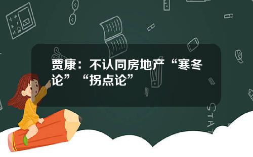 贾康：不认同房地产“寒冬论”“拐点论”
