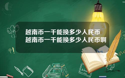 越南币一千能换多少人民币越南币一千能换多少人民币啊