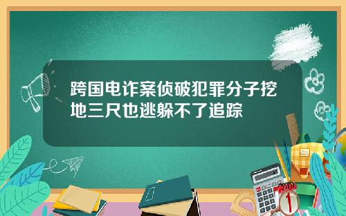 跨国电诈案侦破犯罪分子挖地三尺也逃躲不了追踪