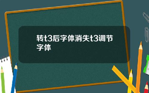 转t3后字体消失t3调节字体