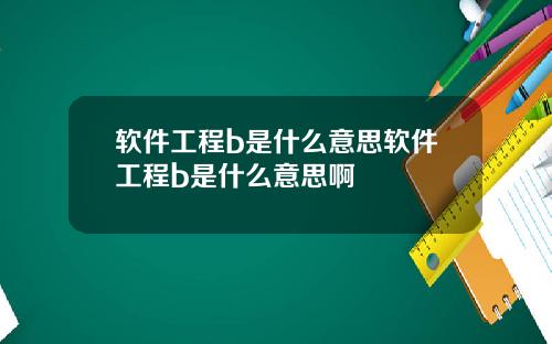 软件工程b是什么意思软件工程b是什么意思啊