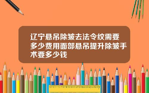 辽宁悬吊除皱去法令纹需要多少费用面部悬吊提升除皱手术要多少钱