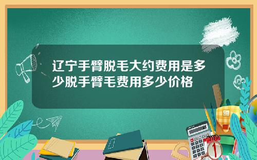 辽宁手臂脱毛大约费用是多少脱手臂毛费用多少价格