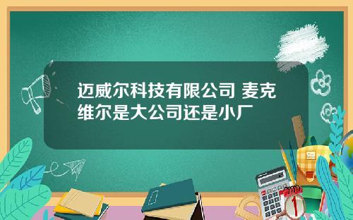 迈威尔科技有限公司 麦克维尔是大公司还是小厂