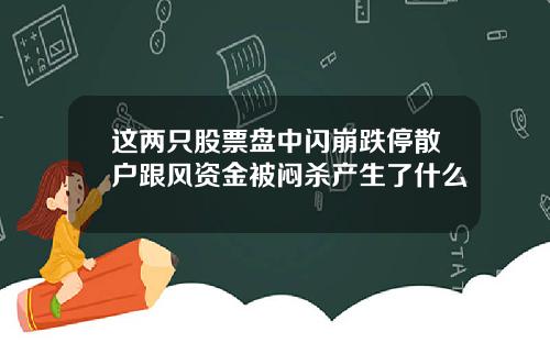 这两只股票盘中闪崩跌停散户跟风资金被闷杀产生了什么