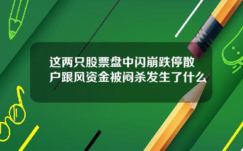 这两只股票盘中闪崩跌停散户跟风资金被闷杀发生了什么