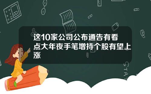 这10家公司公布通告有看点大年夜手笔增持个股有望上涨