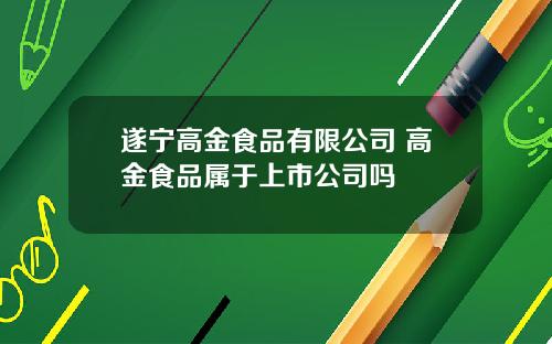 遂宁高金食品有限公司 高金食品属于上市公司吗