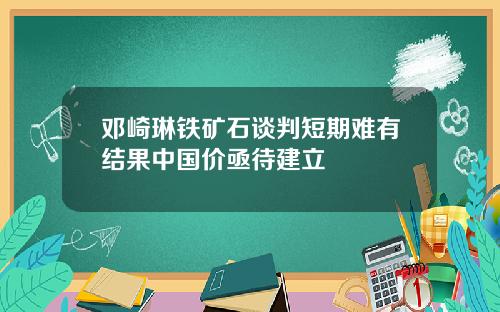 邓崎琳铁矿石谈判短期难有结果中国价亟待建立