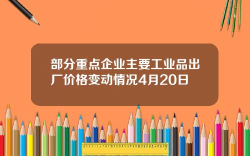 部分重点企业主要工业品出厂价格变动情况4月20日