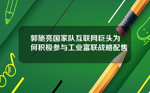 郭施亮国家队互联网巨头为何积极参与工业富联战略配售