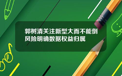 郭树清关注新型大而不能倒风险明确数据权益归属