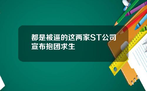 都是被逼的这两家ST公司宣布抱团求生